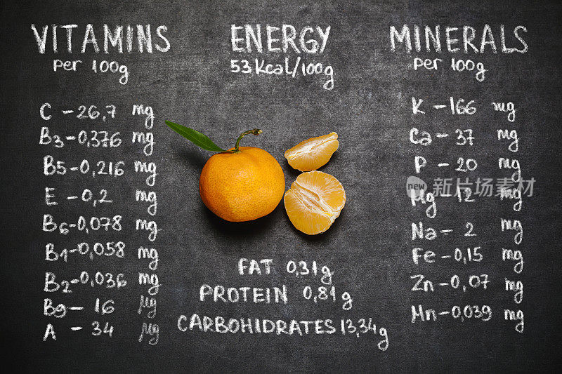 橘子的维生素和矿物质。