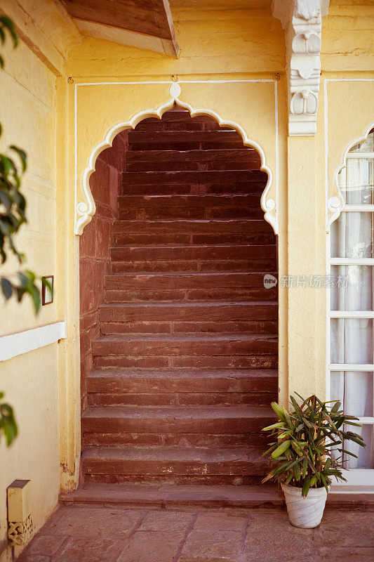 印度豪华酒店的楼梯