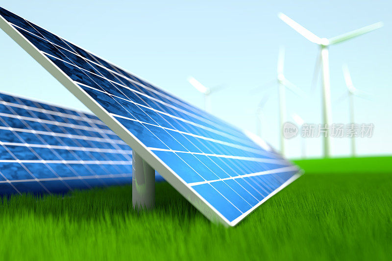 太阳能和风能发电站