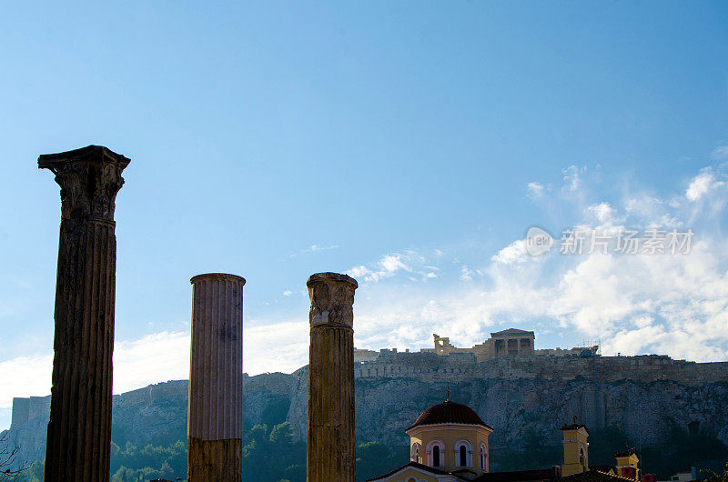 希腊雅典的奥林匹亚宙斯神庙和卫城