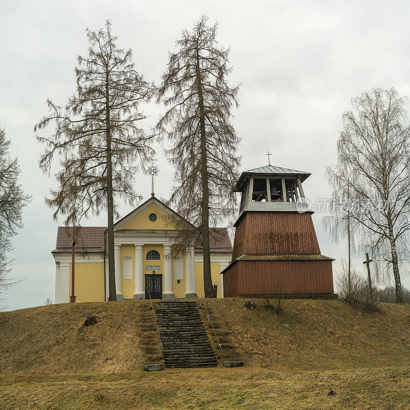 东欧白俄罗斯谢梅托沃的天主教大教堂。XIX-XX世纪。