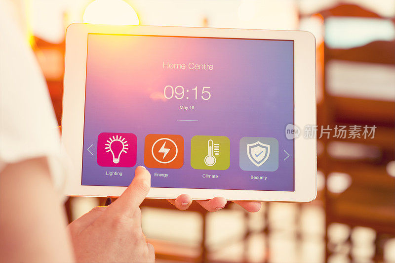 数字平板电脑上的家庭控制软件。