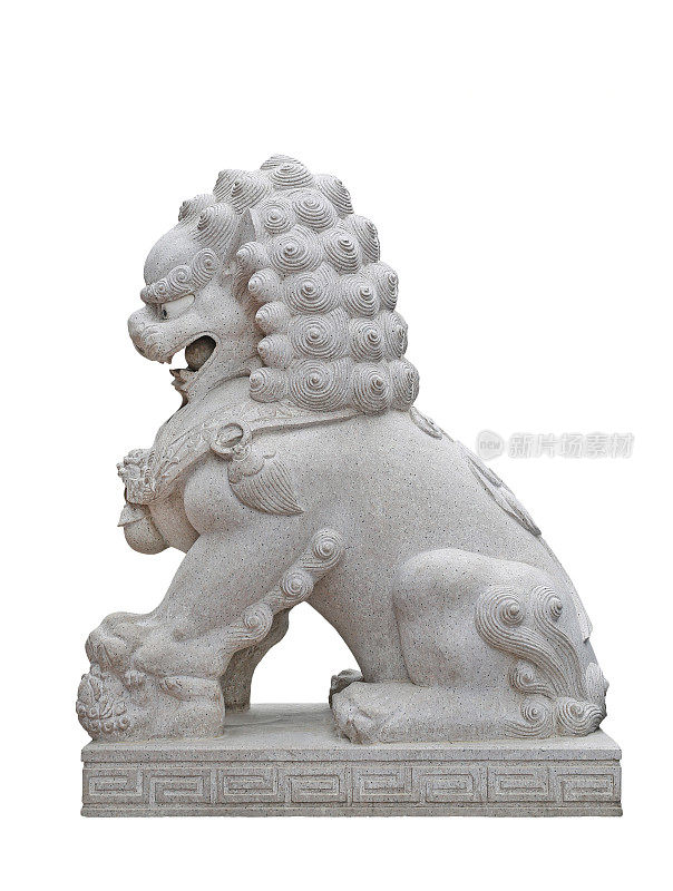 中国皇家狮子雕像。