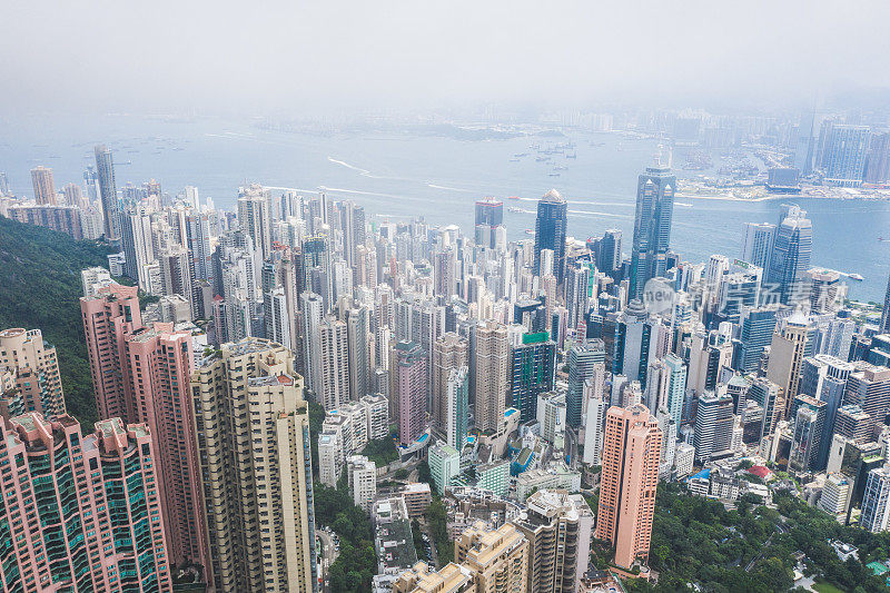 从无人机拍摄的香港私人住宅