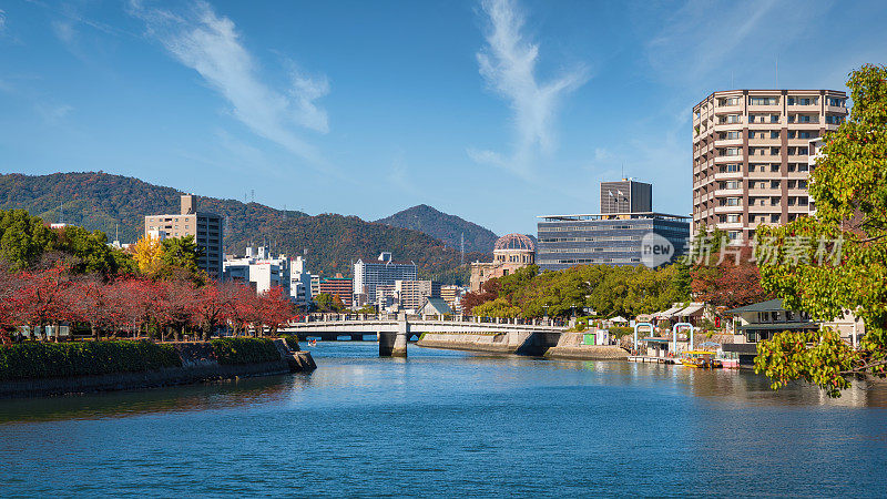 广岛城市全景图，原子弹圆顶日本