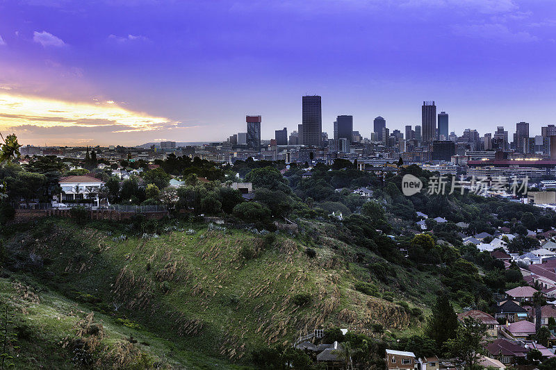 约翰内斯堡的城市全景