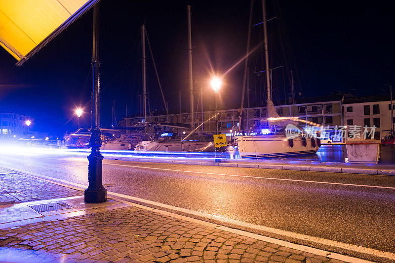 意大利格拉多码头的帆船