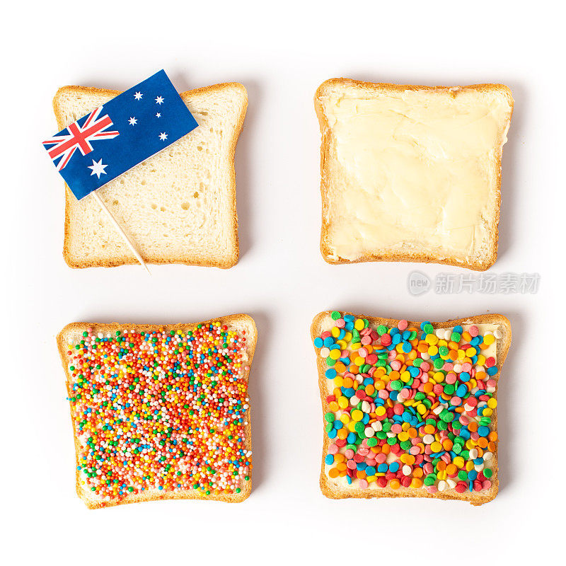 传统的澳大利亚童话面包在盘子孤立的白色背景。如何制作仙女面包