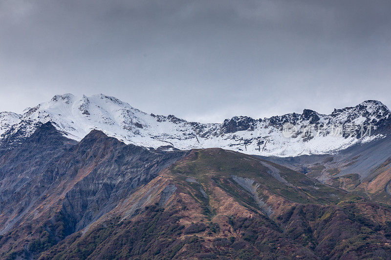 雪山山顶和景区基地