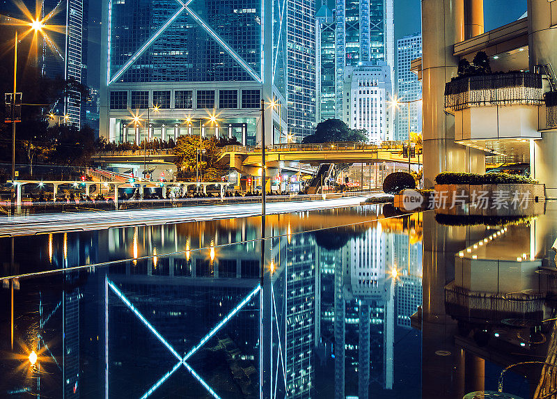 香港中区的夜景