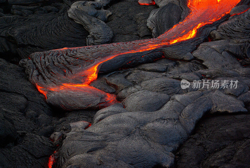 夏威夷大岛上的熔岩流
