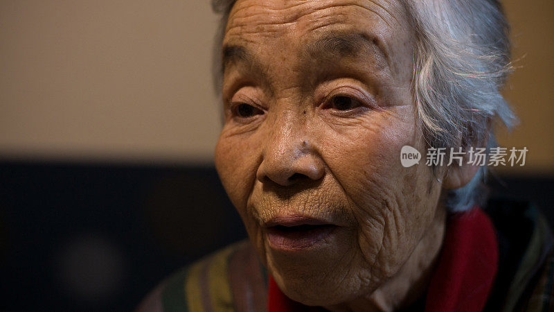 日本老年妇女的脸