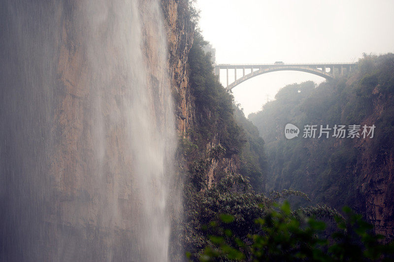 在中国的瀑布。
