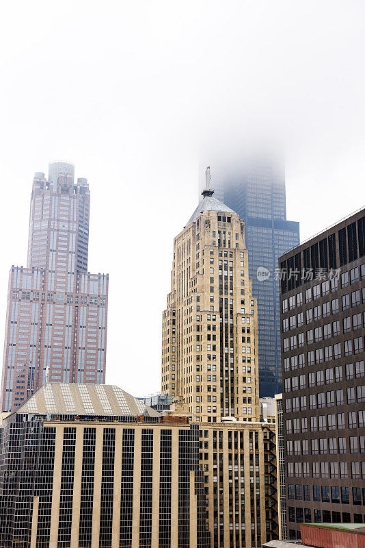 芝加哥市中心的摩天大楼