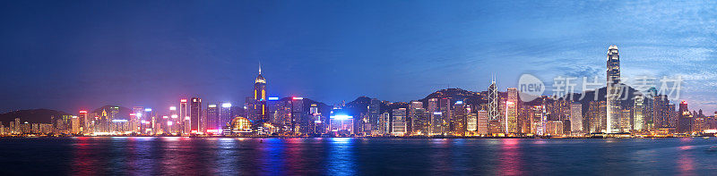 高解像度香港夜景全景