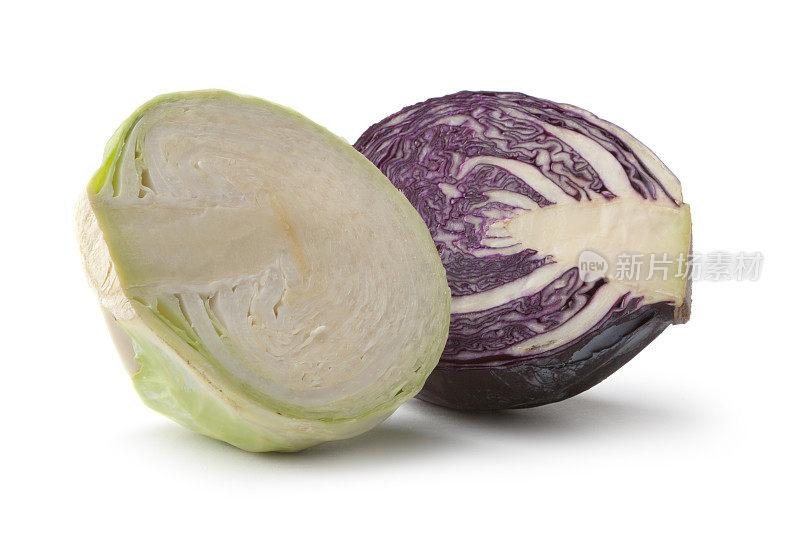 蔬菜:白卷心菜和红卷心菜
