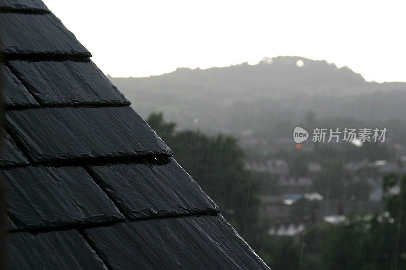 下着雨。