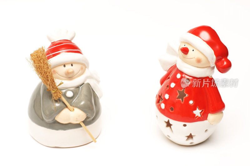 圣诞装饰品，圣诞老人和雪人