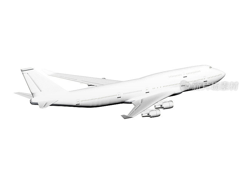 波音747飞机被白色隔离