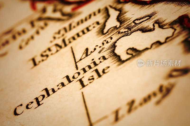 塞弗尼亚岛的古董地图