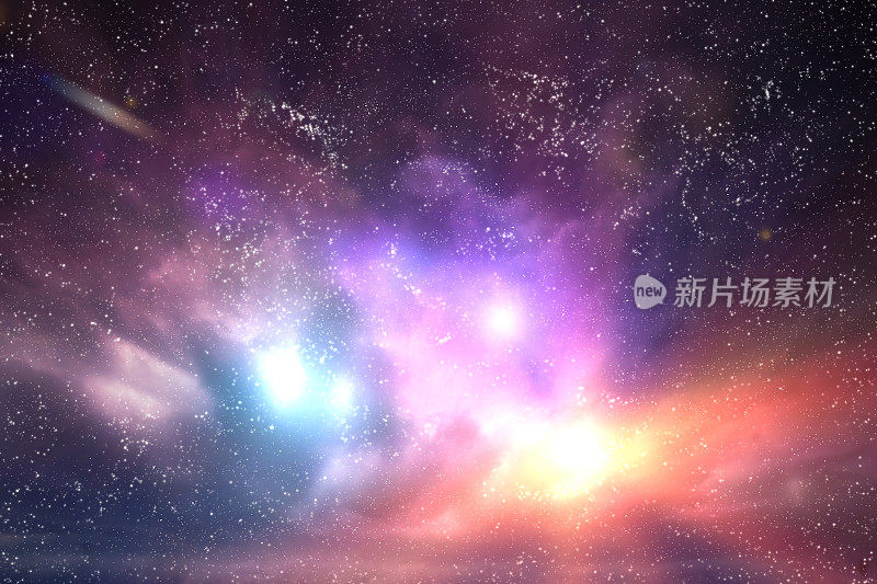 星系,空间的天空。星星，灯光，幻想的背景