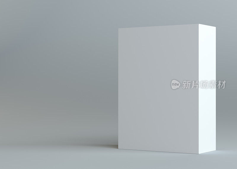 一个现实的白色空包装纸板箱