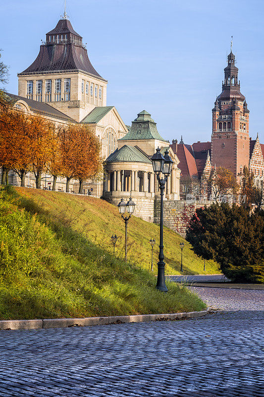 纪念性的Haken露台与历史建筑，Szczecin，波兰