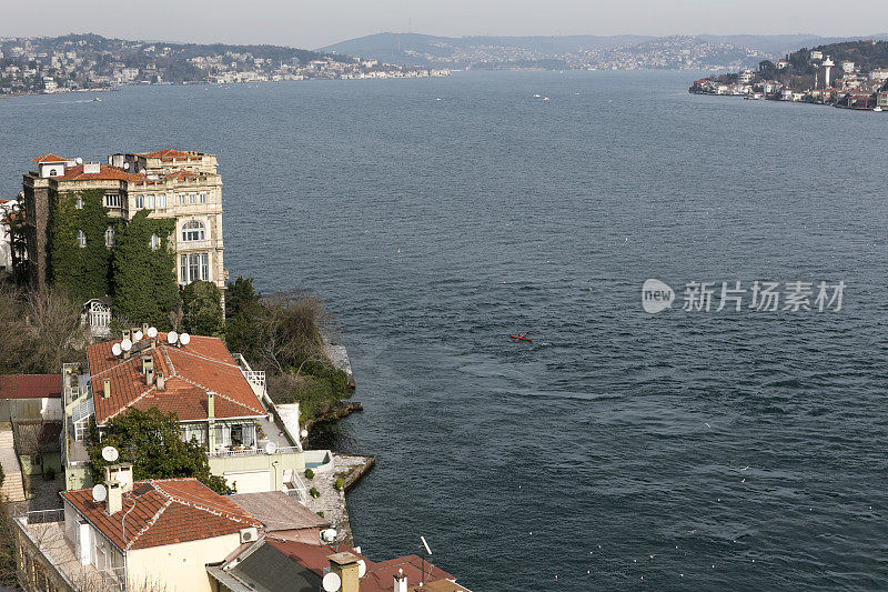 土耳其伊斯坦布尔博斯普鲁斯海峡附近的历史建筑