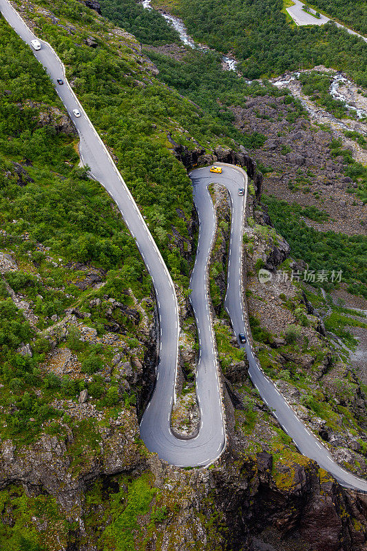 急转弯Trollstigen。