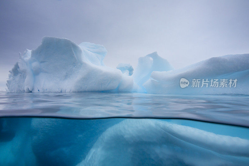 水下和水上的冰山