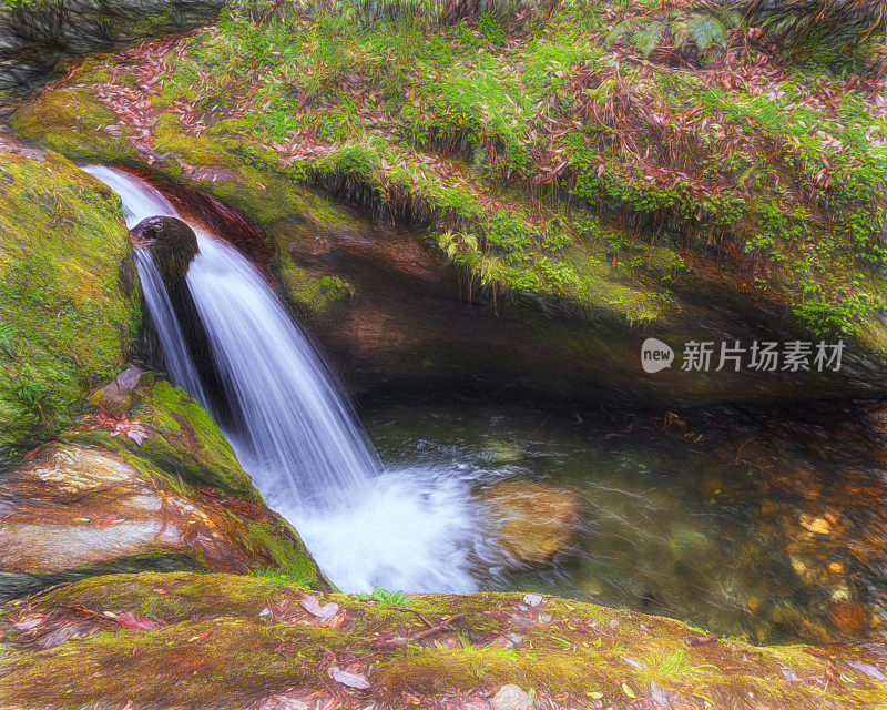 水从岩石间倾泻而下