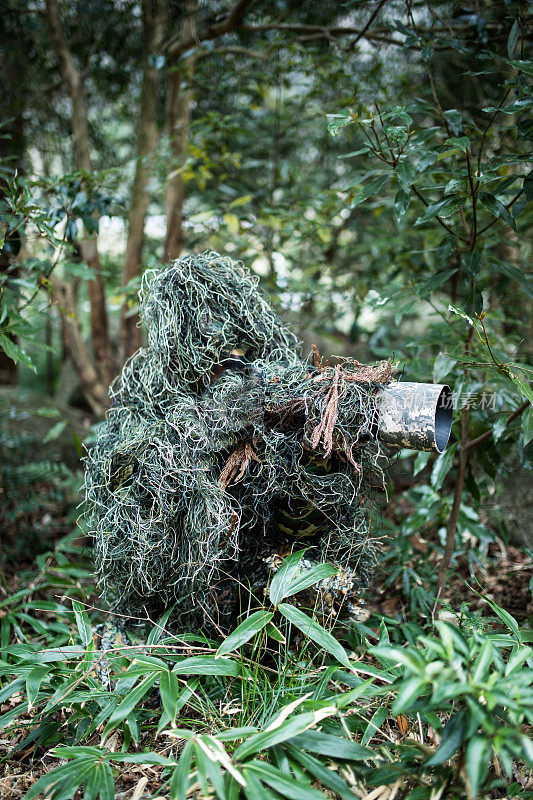 森林里的服装摄影师