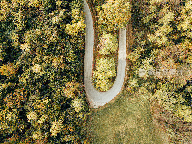 蜿蜒道路鸟瞰图