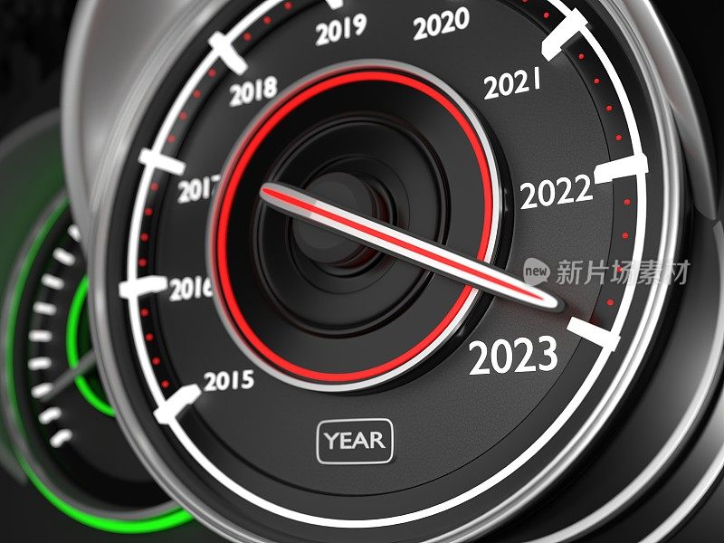 2023年的现代汽车速度计倒计时概念