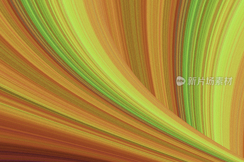 抽象背景生动的橙色和绿色弯曲流动的颜色