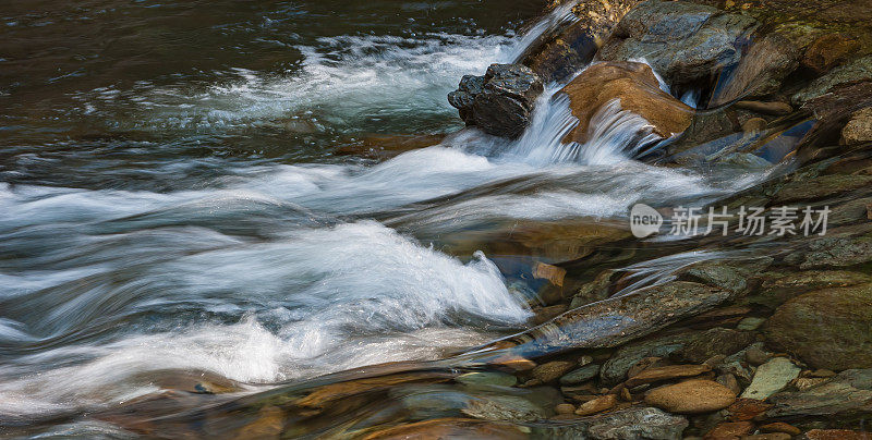 田纳西大烟山国家公园，小河上的瀑布。