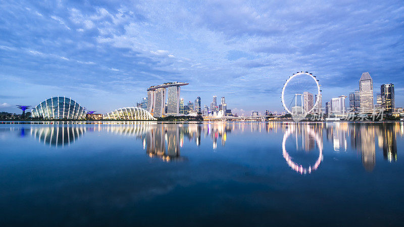 新加坡的天际线。