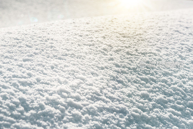 阳光洒在雪地上