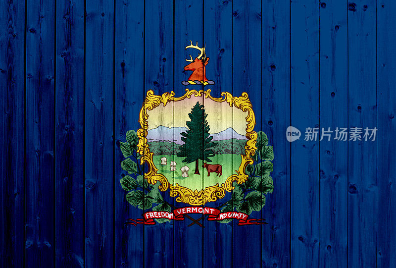 木质纹理的佛蒙特旗