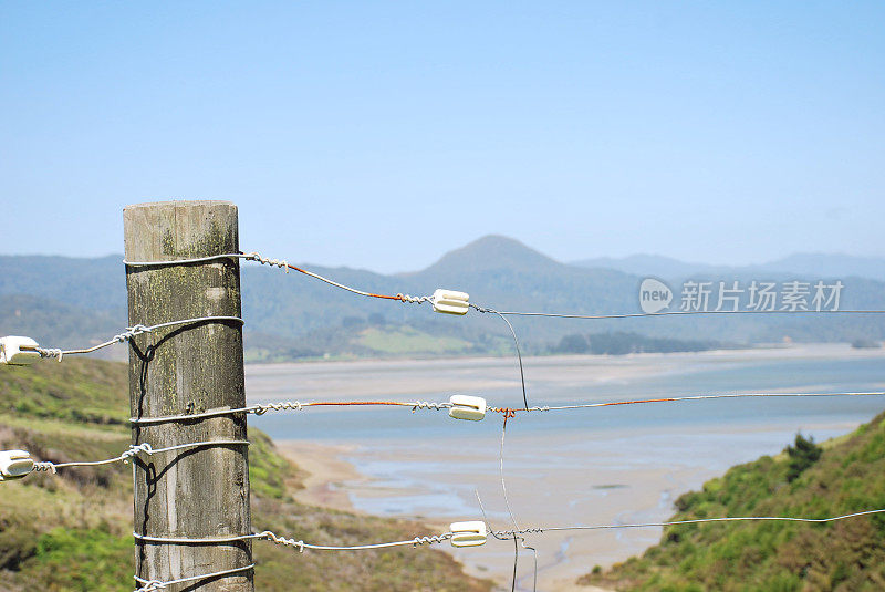 新西兰，乡村篱笆和景观