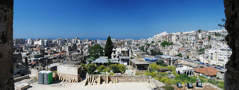 空中全景图的黎波里城市，黎巴嫩