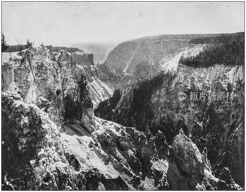 美国著名风景的古老照片:大峡谷黄石公园