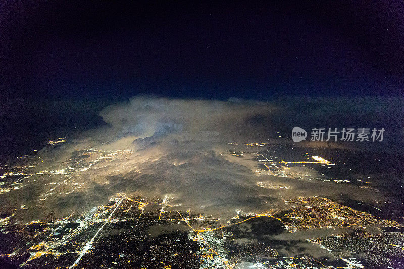 丹佛夜景鸟瞰图