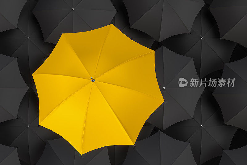 黄色雨伞——从人群中脱颖而出