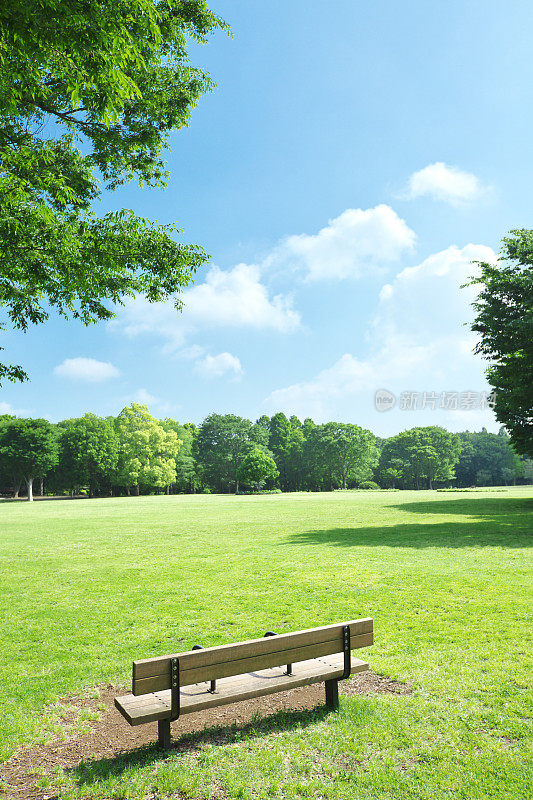 日本神奈川县相模原的公园和长椅