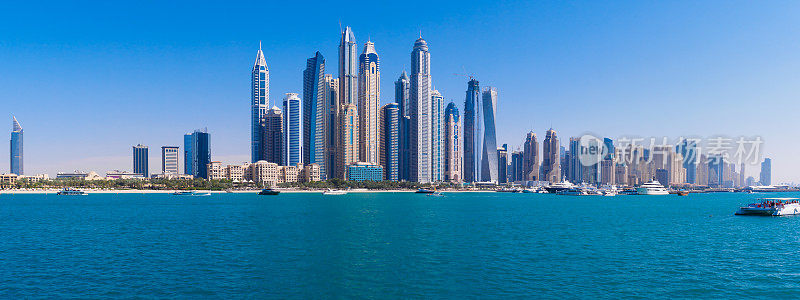 迪拜滨海天际线全景