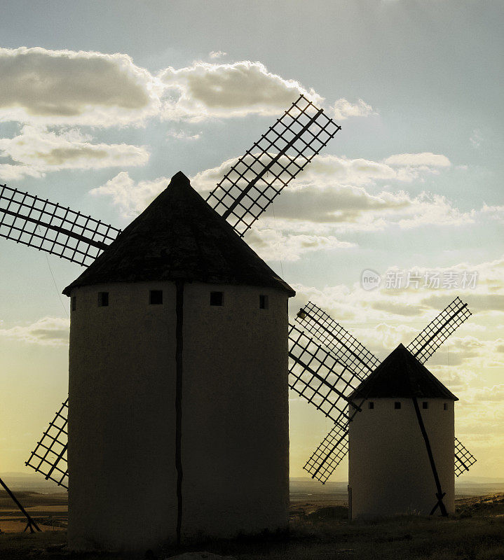 西班牙拉曼查的风车。