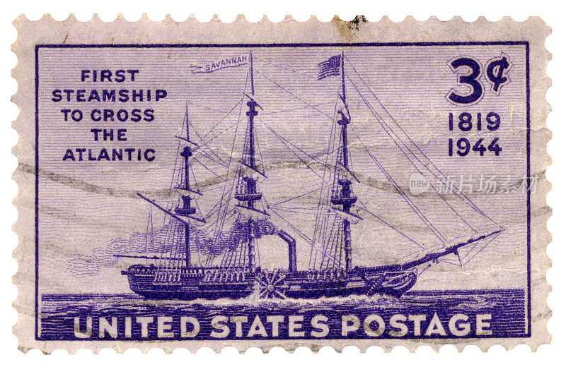 萨凡纳:第一艘横渡大西洋的轮船邮票