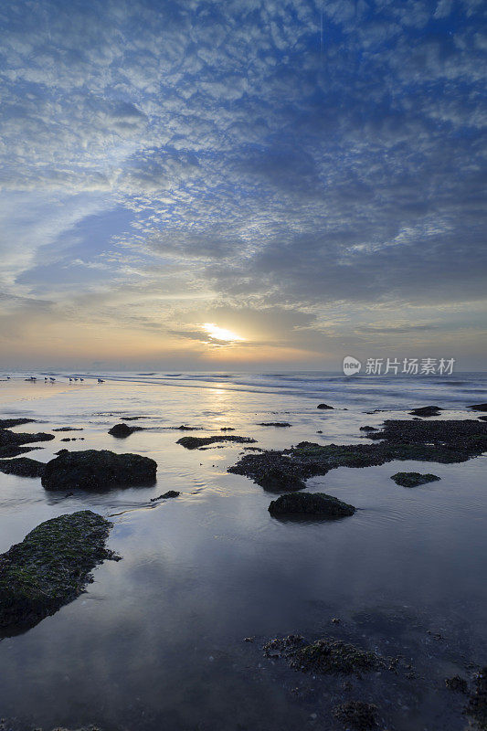 日落前的忧郁海景