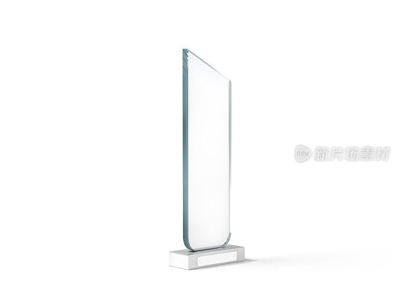 空白高玻璃奖杯模型，3d渲染。